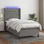 Voir la diapositive 1 : VIDAXL Sommier a lattes de lit matelas LED Gris fonce 80x200cm Tissu