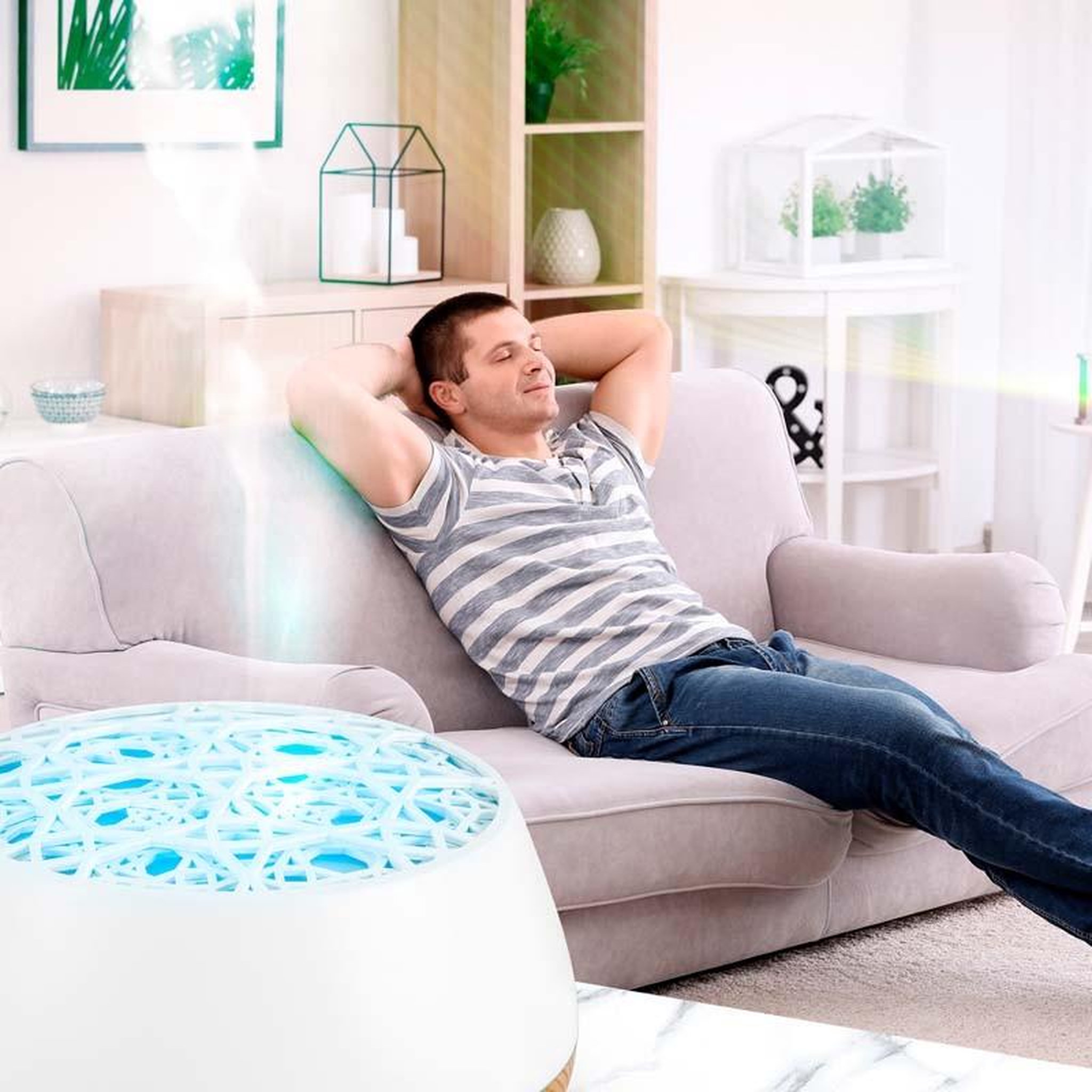Voir la diapositive 2 : YOGHI Diffuseur d'arôme, humidificateur et lampe aromi 400 blanc yoghi