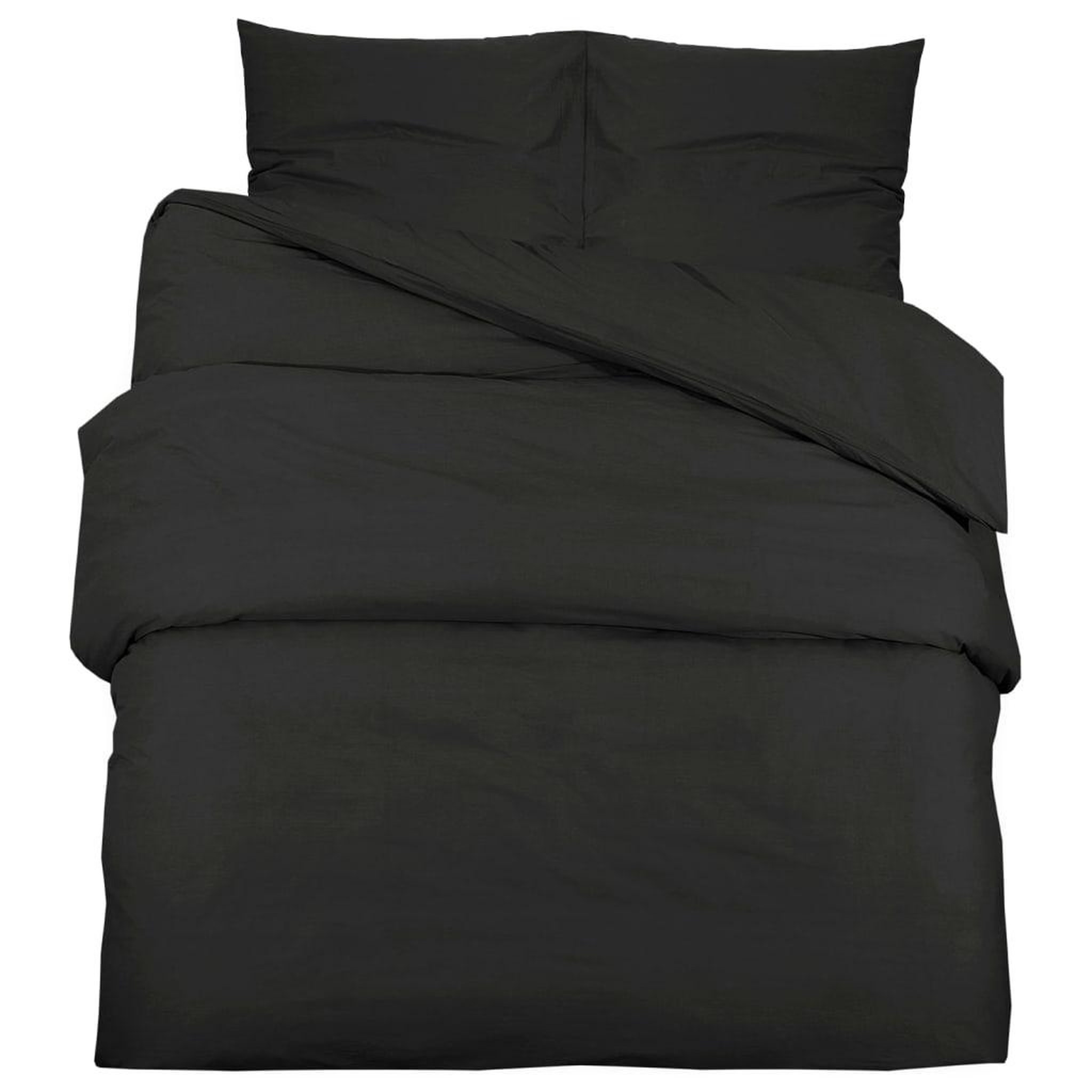 Voir la diapositive 2 : VIDAXL Ensemble de housse de couette Noir 135x200 cm Microfibre legere