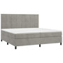 Voir la diapositive 3 : VIDAXL Sommier a lattes de lit et matelas Gris clair 200x200cm Velours