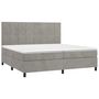 Voir la diapositive 3 : VIDAXL Sommier a lattes de lit et matelas Gris clair 200x200cm Velours