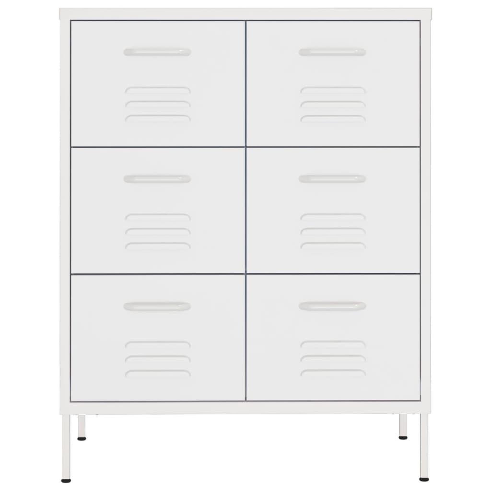 Voir la diapositive 3 : VIDAXL Armoire a tiroirs Blanc 80x35x101,5 cm Acier