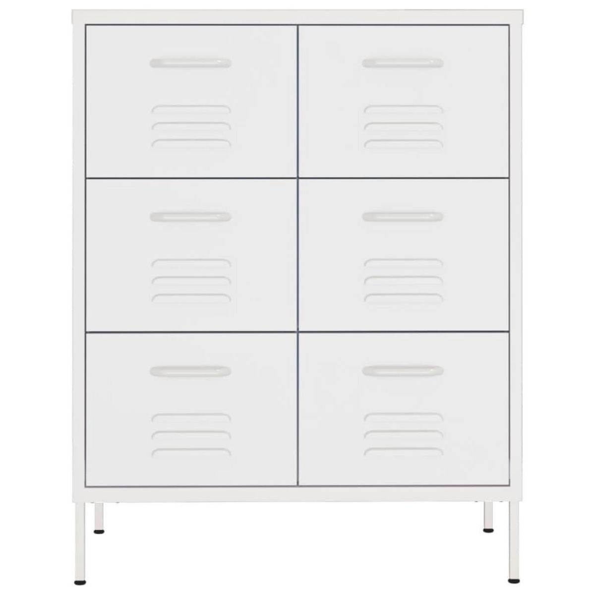 VIDAXL Armoire a tiroirs Blanc 80x35x101,5 cm Acier