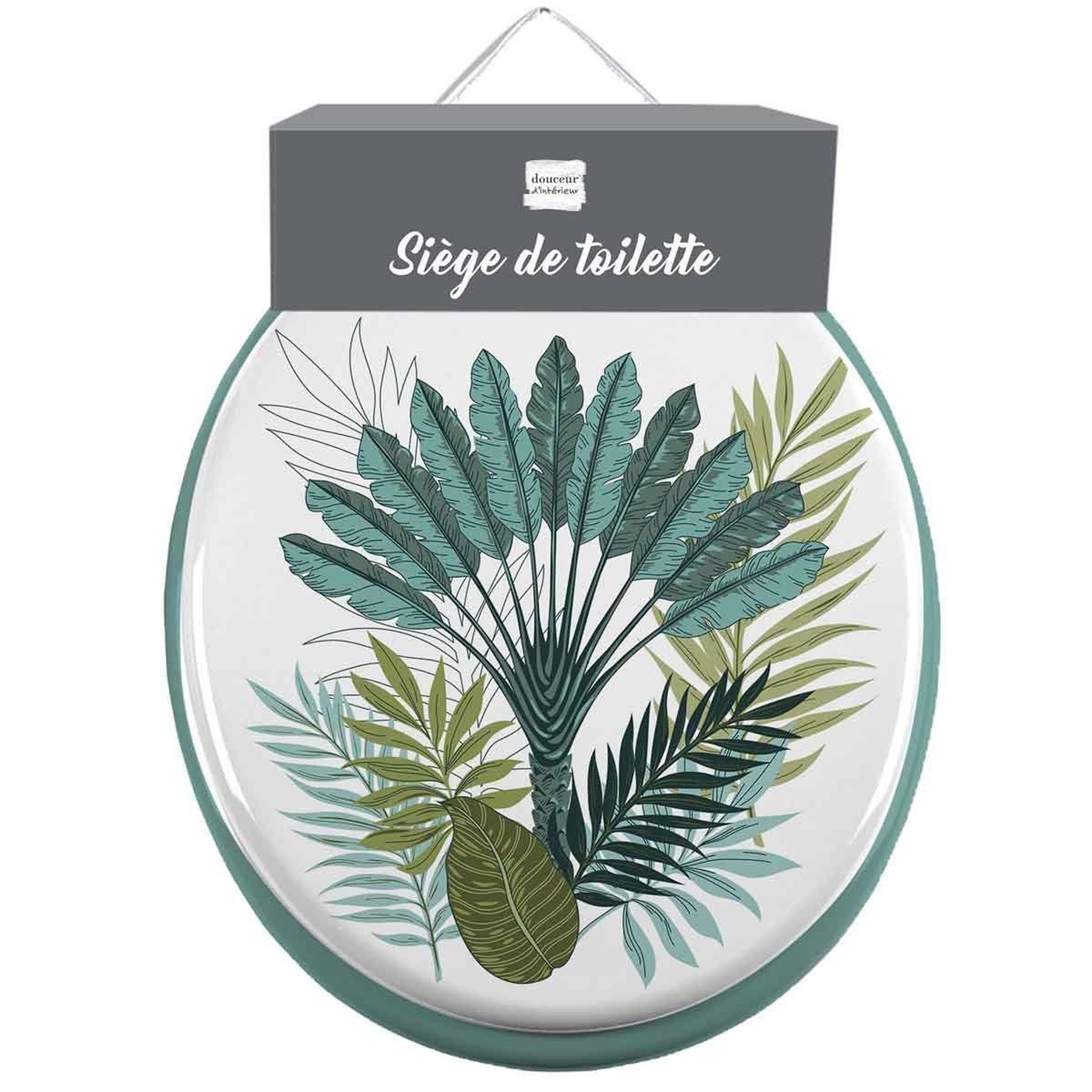 Voir la diapositive 2 : Douceur d'Intérieur Abattant wc imprimé  panazio  47cm vert