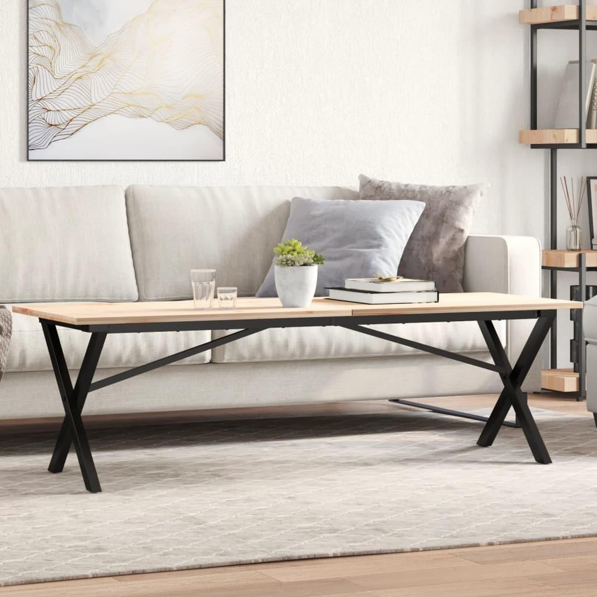 VIDAXL Pieds de table basse cadre en X 140x30x43 cm acier