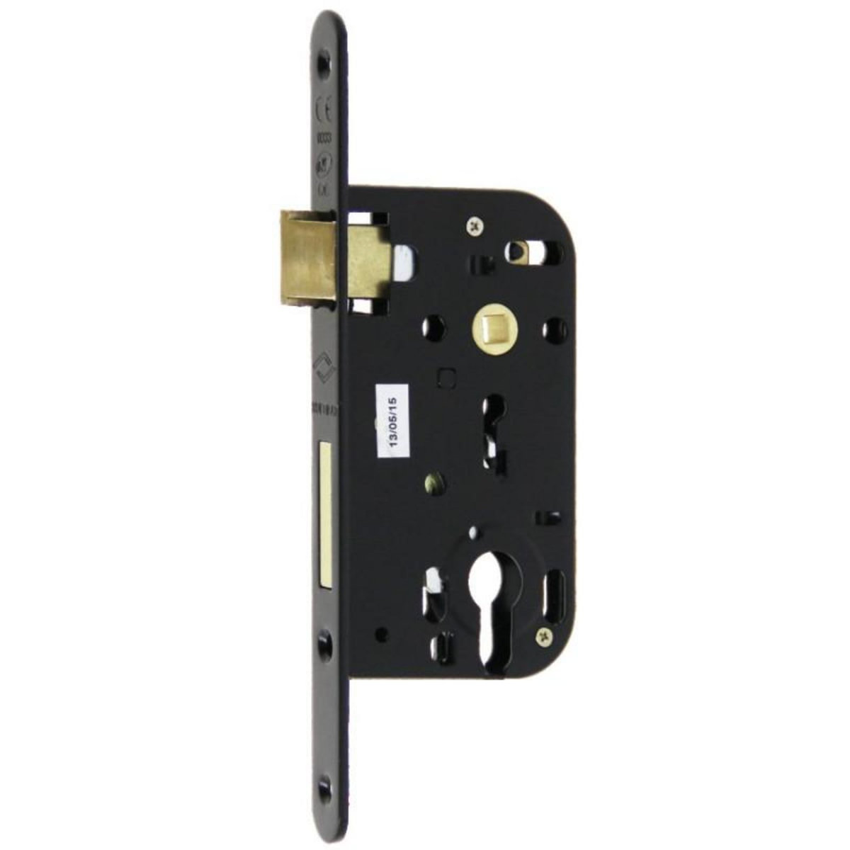 JPM Serrure à larder MULTIBAT à profil européen axe 50mm carré de 8mm finition noir à bout rond JPM 210000 77 1B