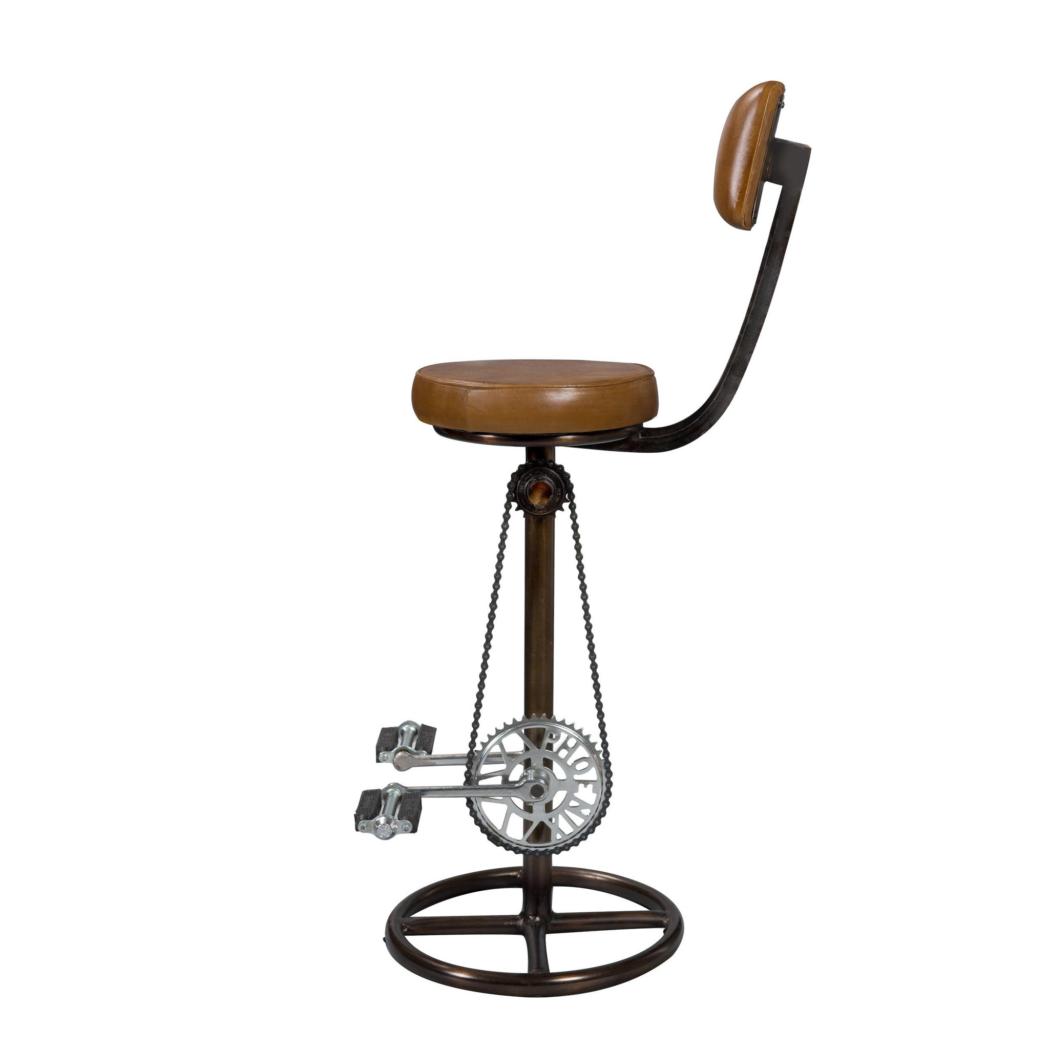 Voir la diapositive 6 : MAISON PAVANE Chaise de bar 76 cm en cuir avec dossier-phoenix