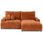 Voir la diapositive 1 : LISA DESIGN Nelly - canapé d'angle droit 4 places convertible avec coffre en velours texturé