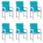 Voir la diapositive 4 : VIDAXL Coussins de chaise a dossier bas lot de 6 turquoise tissu