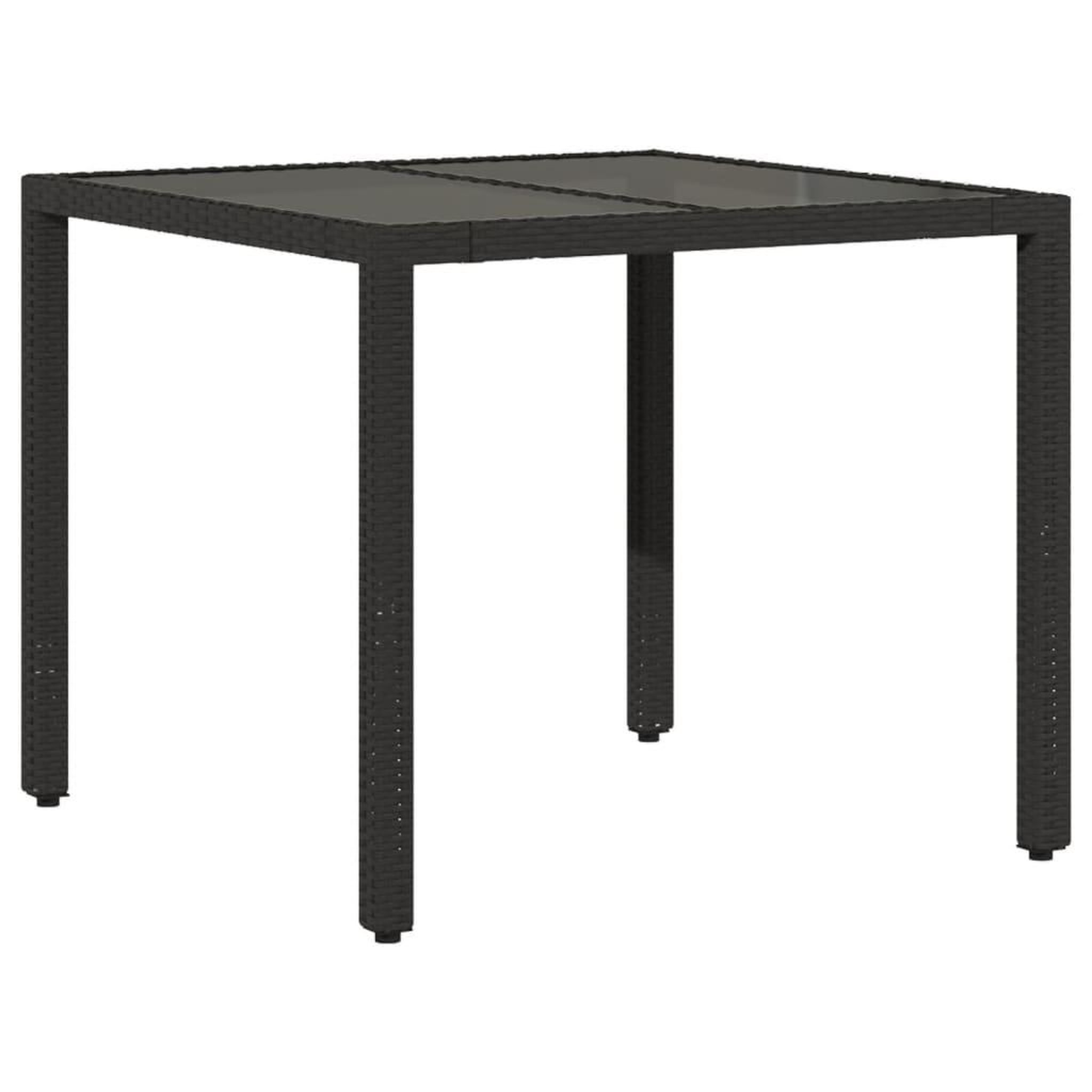 Voir la diapositive 4 : VIDAXL Ensemble a manger de jardin et coussins 5 pcs noir rotin verre