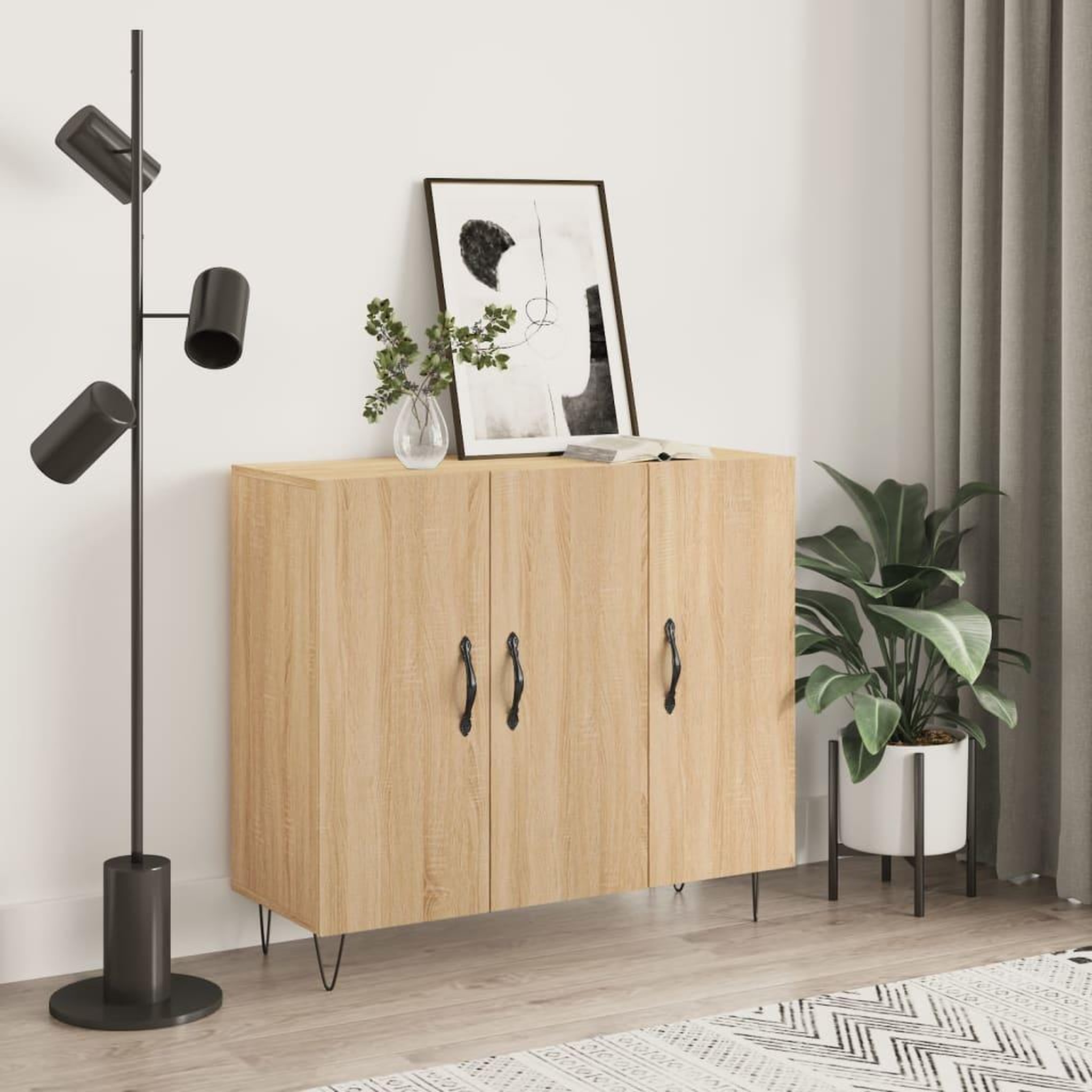 VIDAXL Buffet chene sonoma 90x34x80 cm bois d'ingenierie