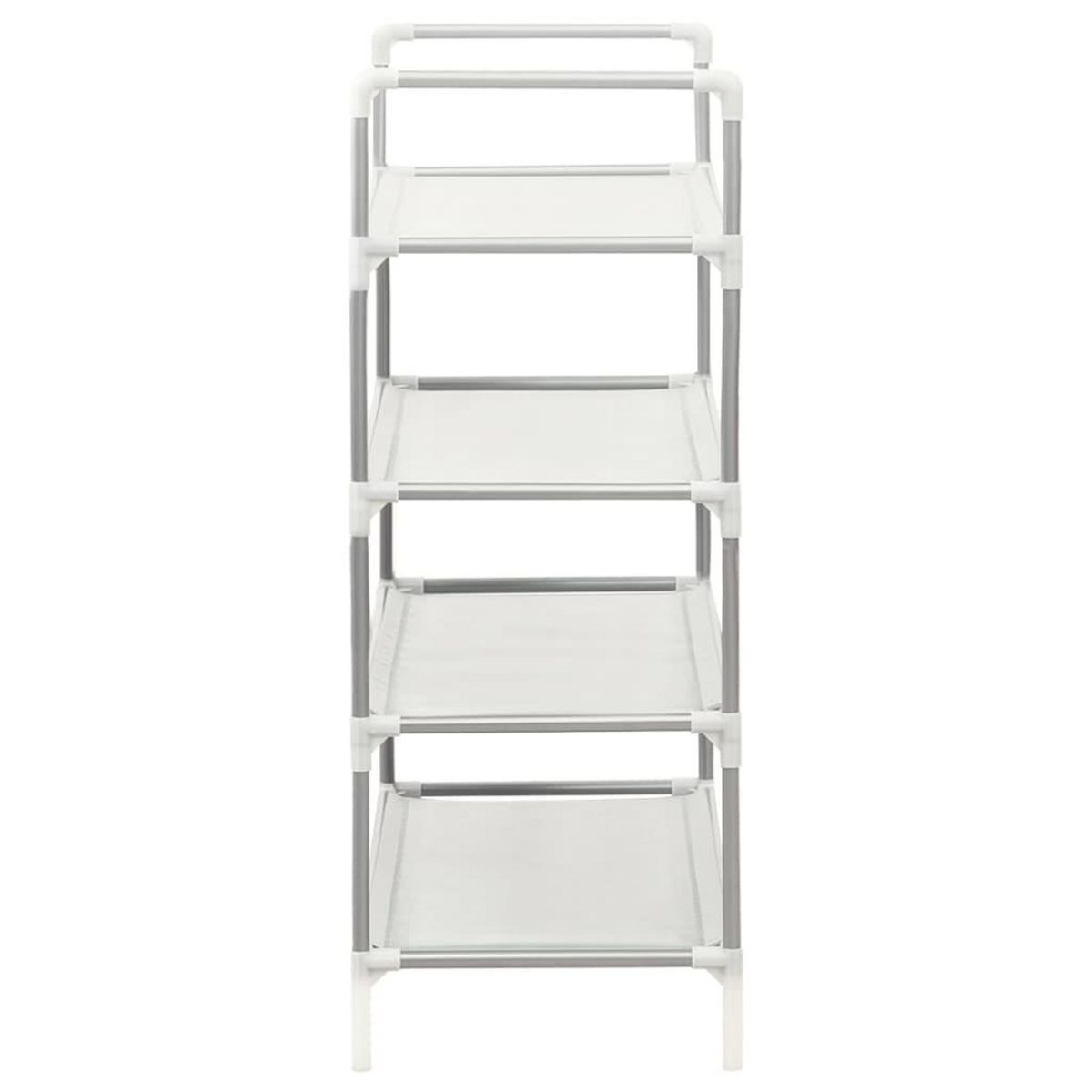 VIDAXL Etagere a chaussures 4 etageres Metal et tissu intisse Argente