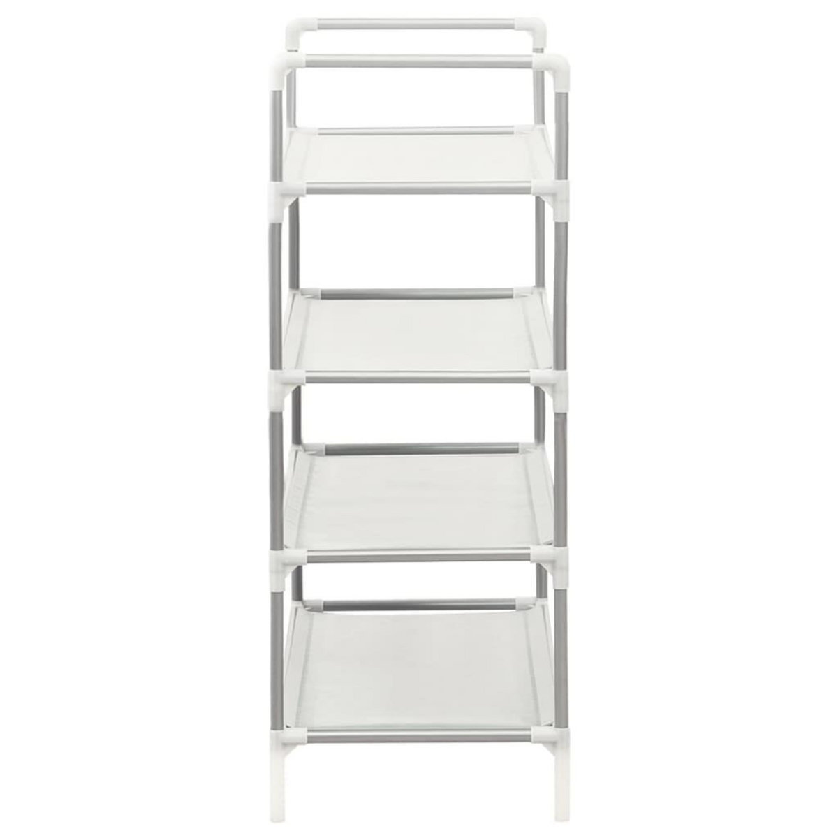 VIDAXL Etagere a chaussures 4 etageres Metal et tissu intisse Argente