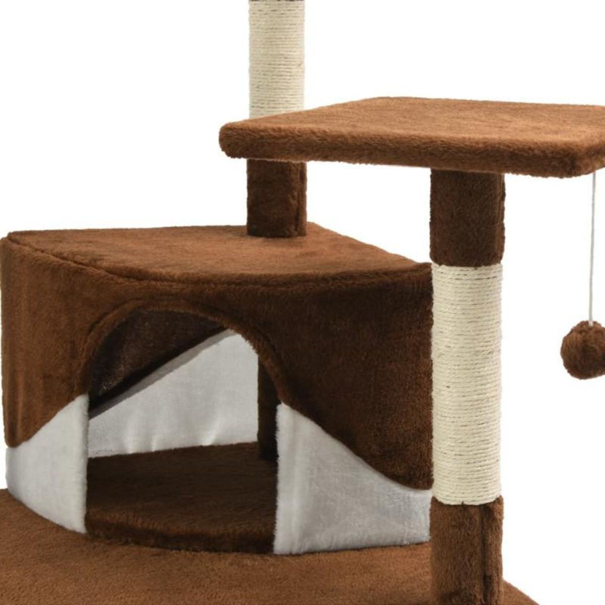 VIDAXL Arbre a chat avec griffoirs en sisal 203 cm Marron et Blanc