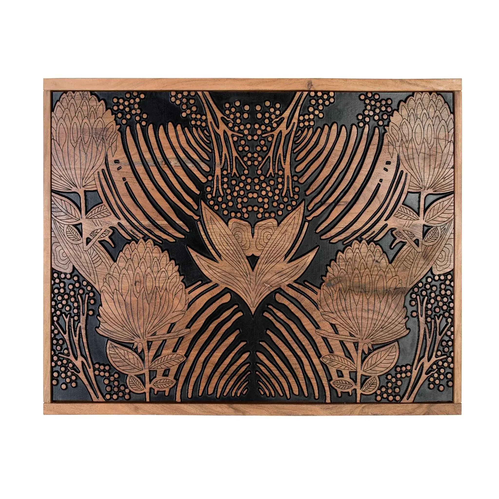 GINER Y COLOMER SL Tête de lit en bois d'acacia massif 160 cm style ethnique moderne
