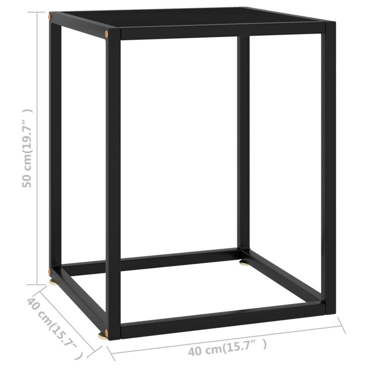 VIDAXL Table basse Noir avec verre noir 40x40x50 cm