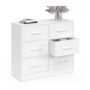Voir la diapositive 4 : ID MARKET Commode 6 tiroirs en tissu UPPAH 80 cm meuble de rangement bois blanc