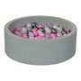  Piscine à balles Aire de jeu + 300 balles perle, transparent, rose clair, argent