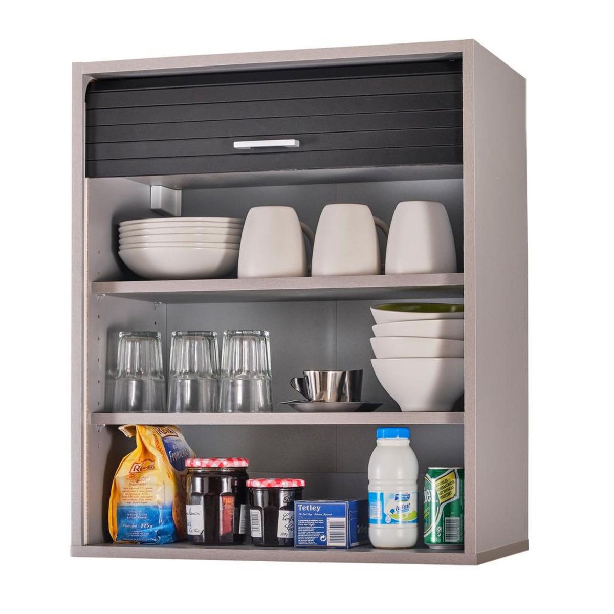 Rangement de cuisine à rideau coloris aluminium L60 cm - COOKING