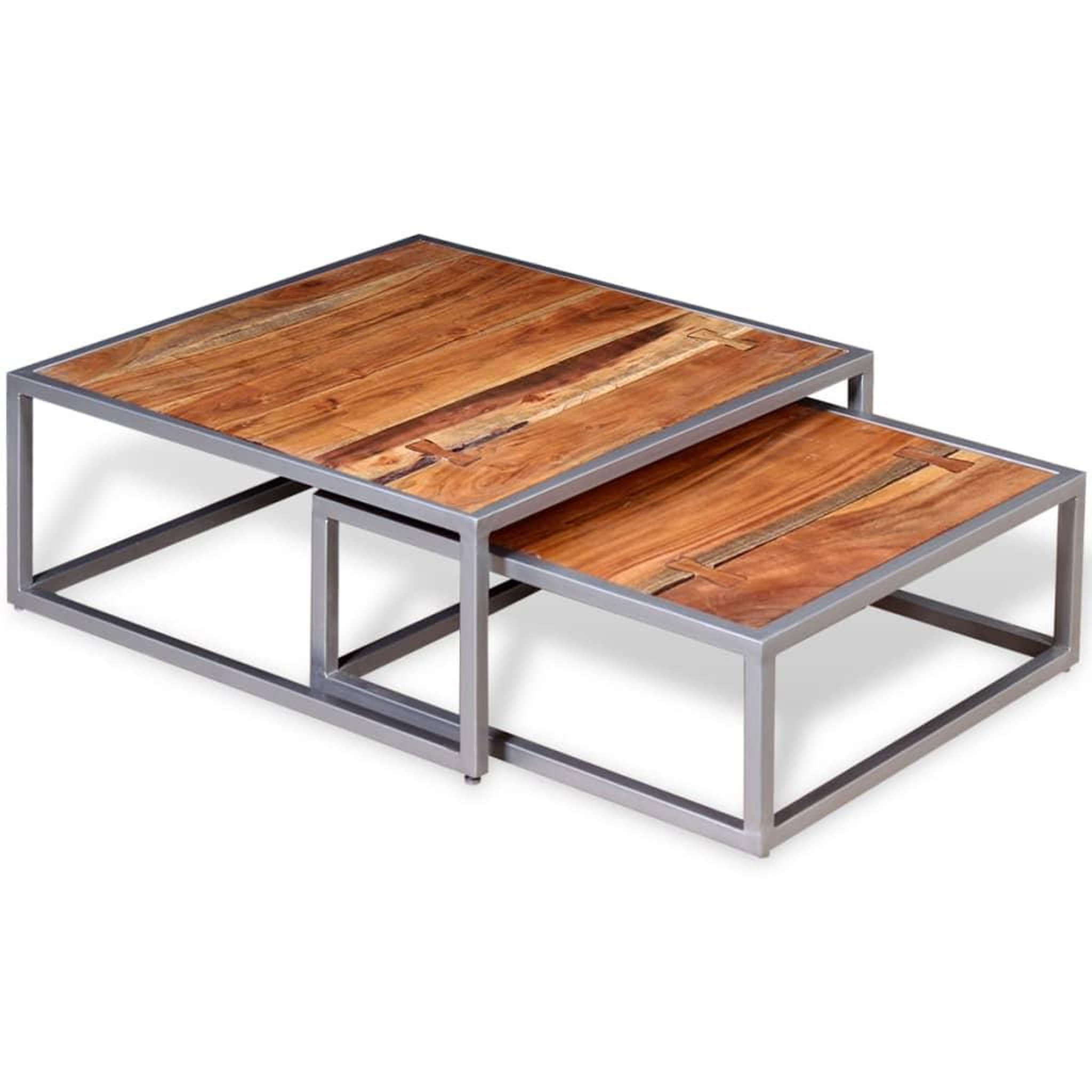 Voir la diapositive 4 : VIDAXL Ensemble de table basse 2 pieces Bois d'acacia massif