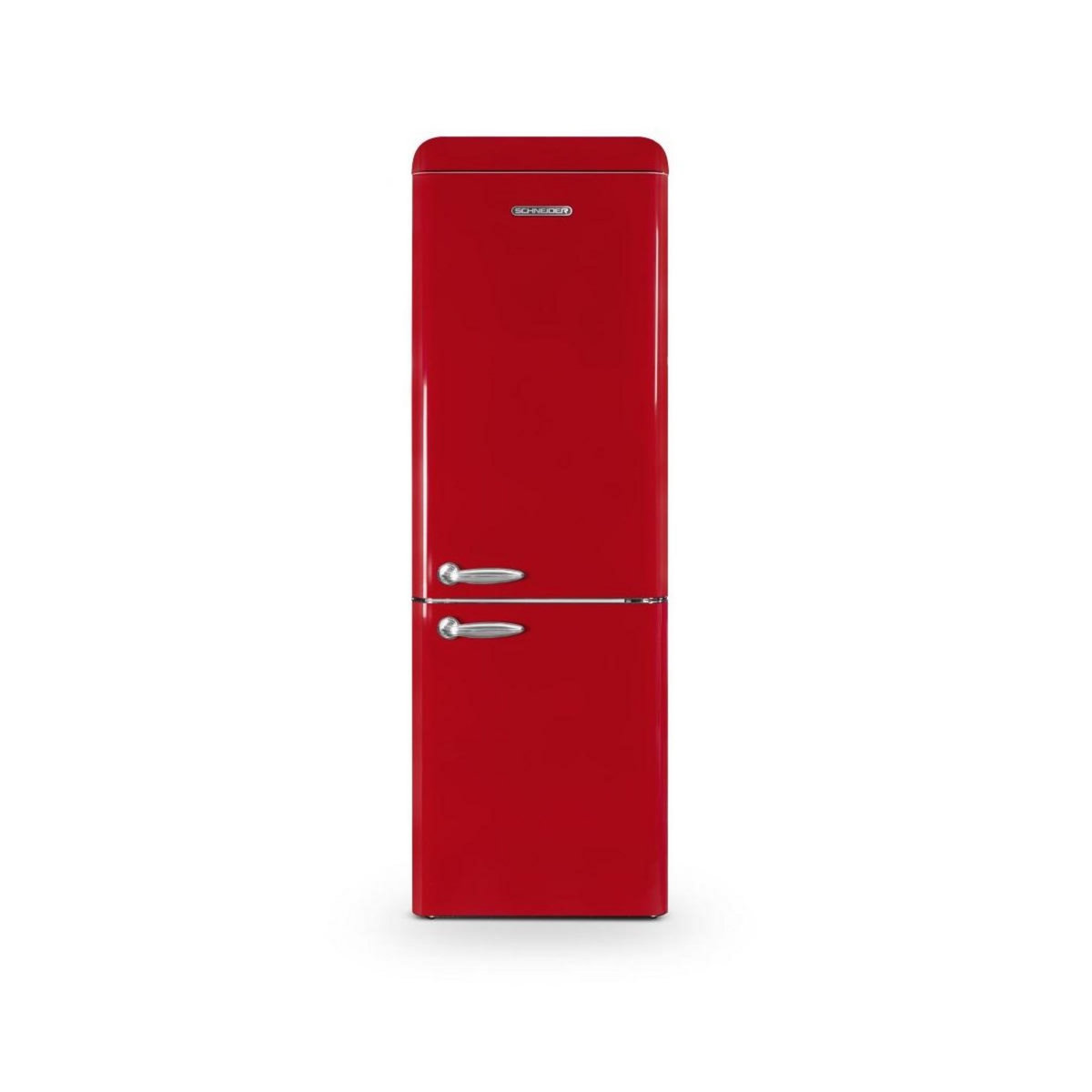 SCHNEIDER Réfrigérateur combiné 60cm 304l brassé rouge - SCB300VR