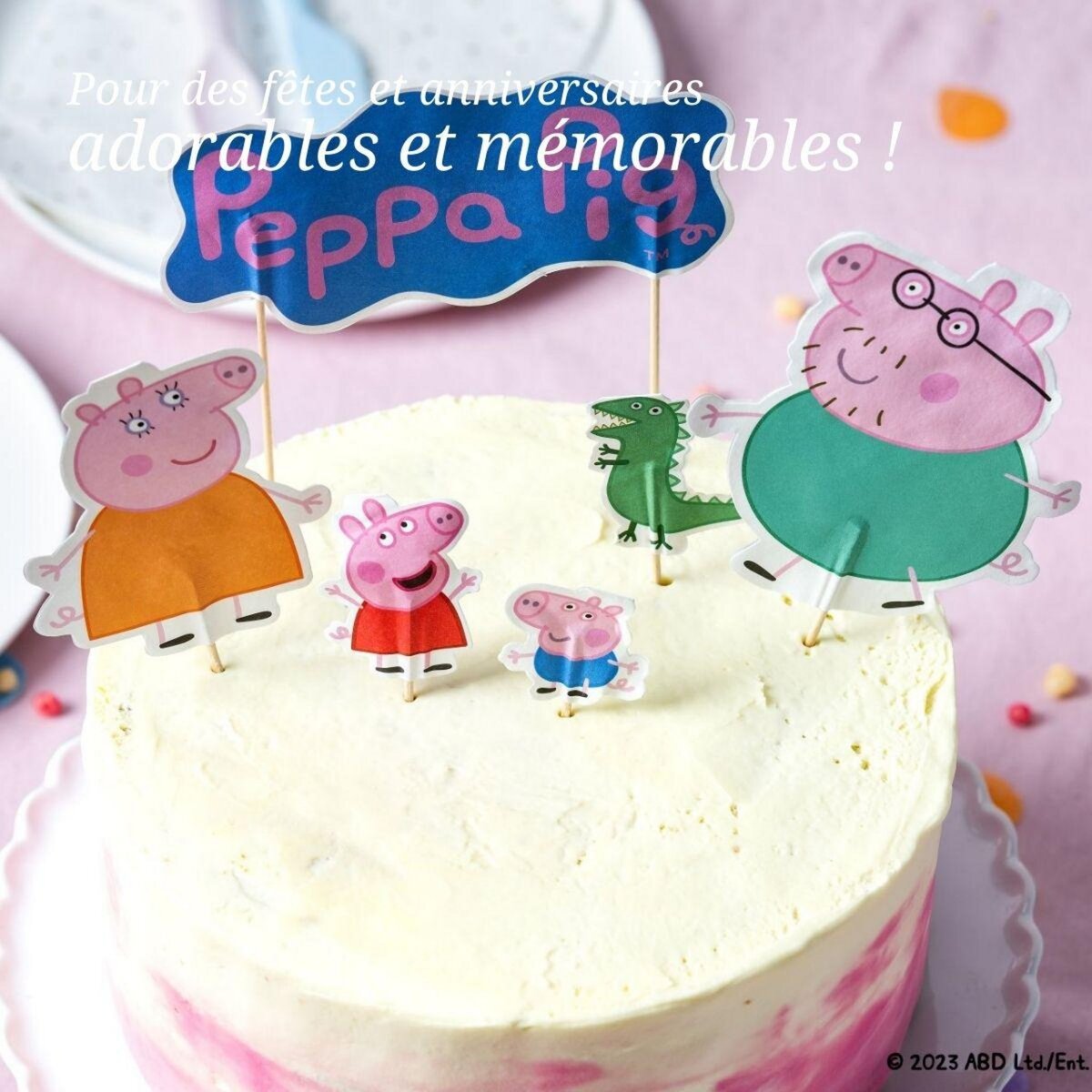 DR.OETKER Ensemble de 24 décorations de gâteau d'anniversaire Dr. Oetker Peppa Pig