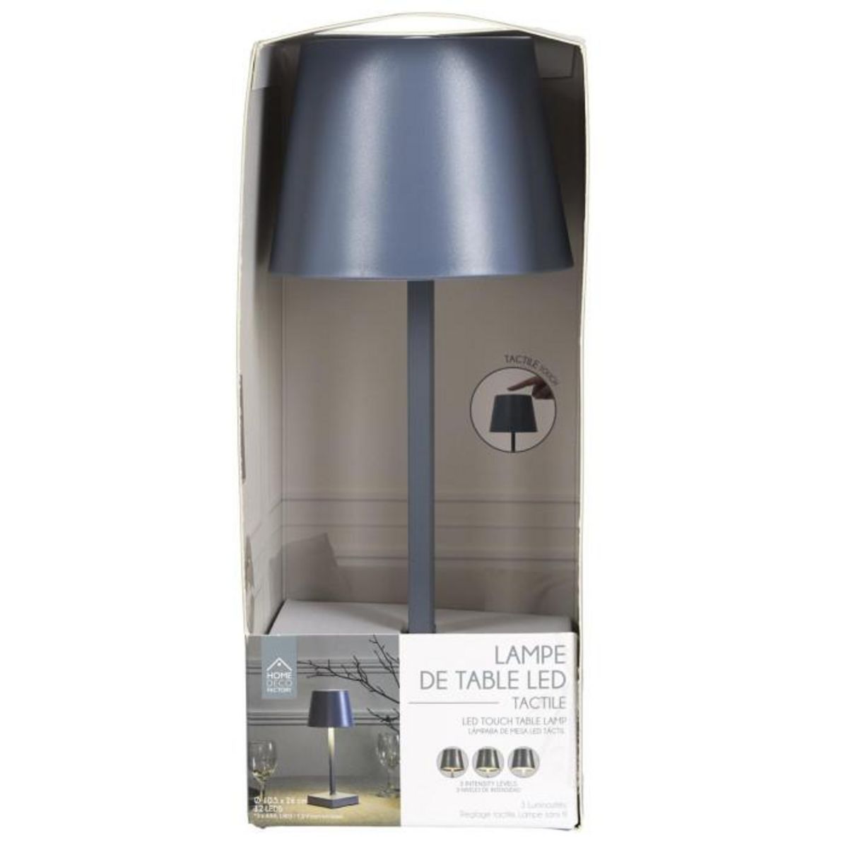 Paris Prix Lampe à Poser Tactile  LED  26cm Gris