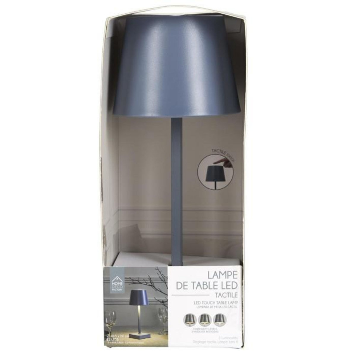 Paris Prix Lampe à Poser Tactile  LED  26cm Gris