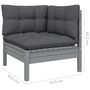 Voir la diapositive 6 : VIDAXL Salon de jardin 11 pcs avec coussins Gris Bois de pin solide