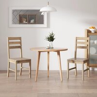 HOMCOM Lot de 4 chaises de salle à manger esprit campagne dossier croisé  bois pin blanc pas cher 