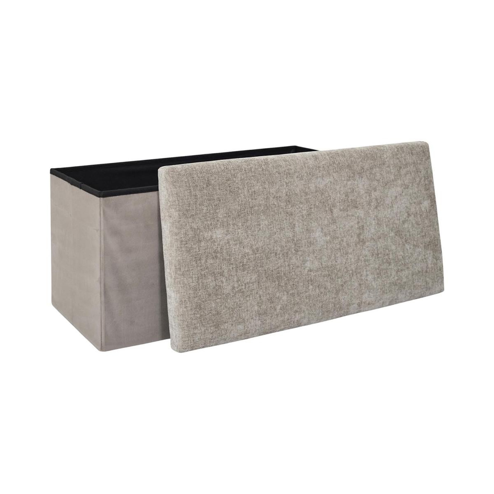 Voir la diapositive 3 : The Home Deco Factory Banc coffre de rangement  emilia  76cm taupe