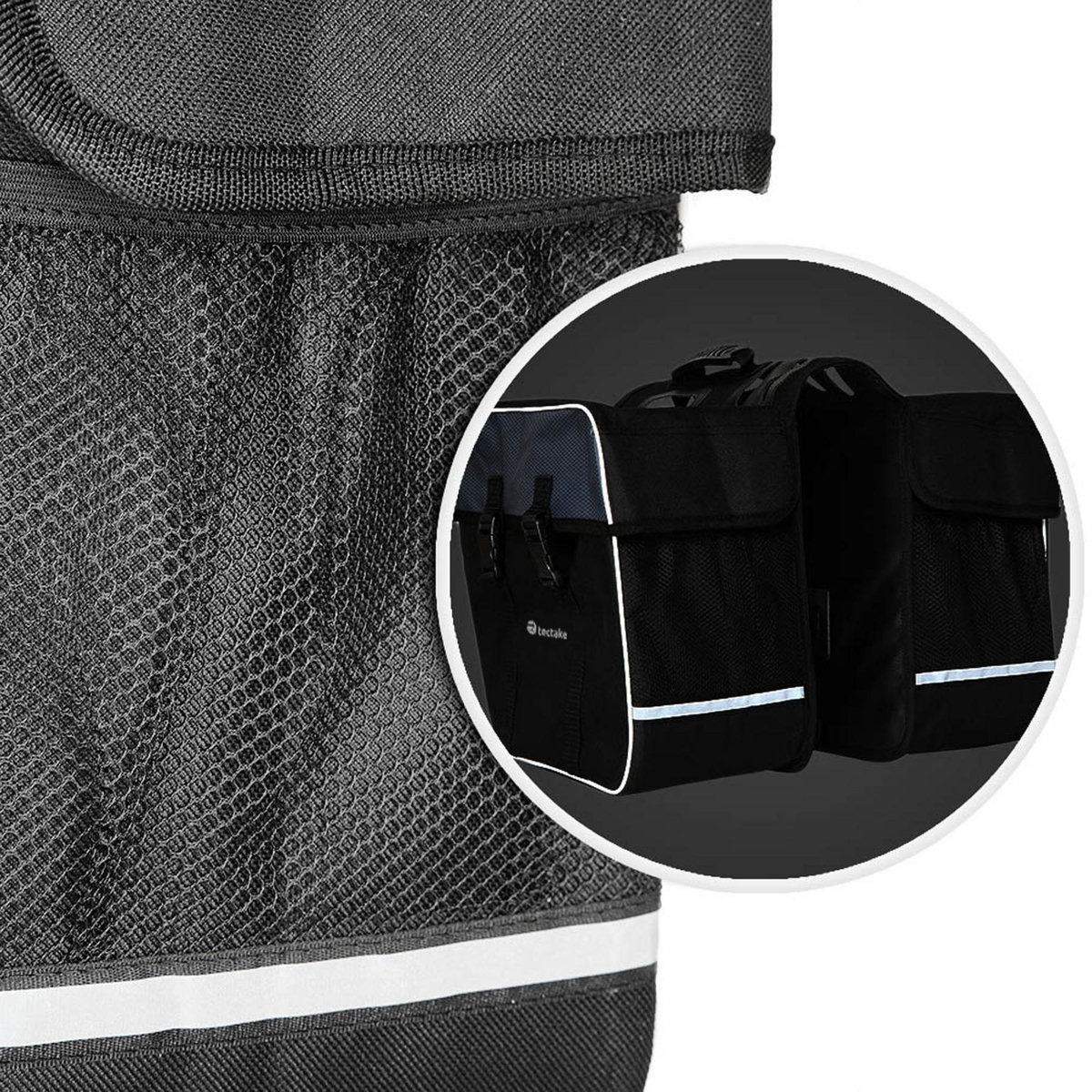 tectake Sacoche de vélo 35 litres pour porte bagages arrière