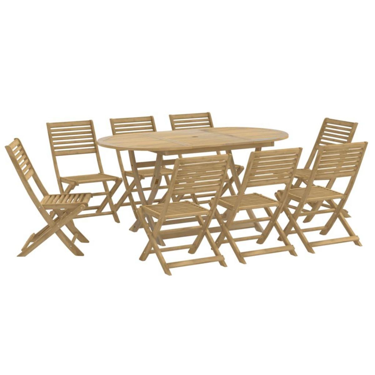 VIDAXL Ensemble a manger de jardin 9 pcs bois d'acacia solide