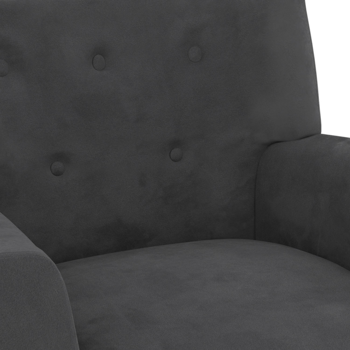 ID MARKET Fauteuil scandinave ANITA en velours gris anthracite