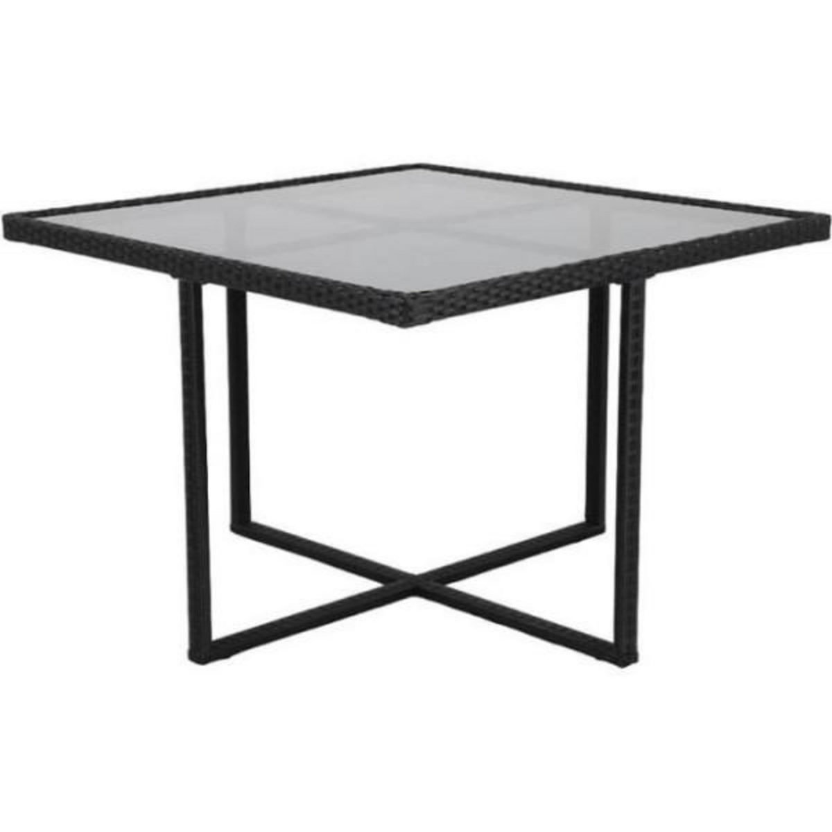 BEAU RIVAGE Ensemble repas encastrable 4 personnes MALA résine tressée noir