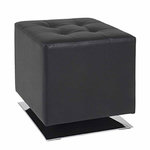 Paris Prix Pouf Carré Design  Zanzibar  42cm Noir