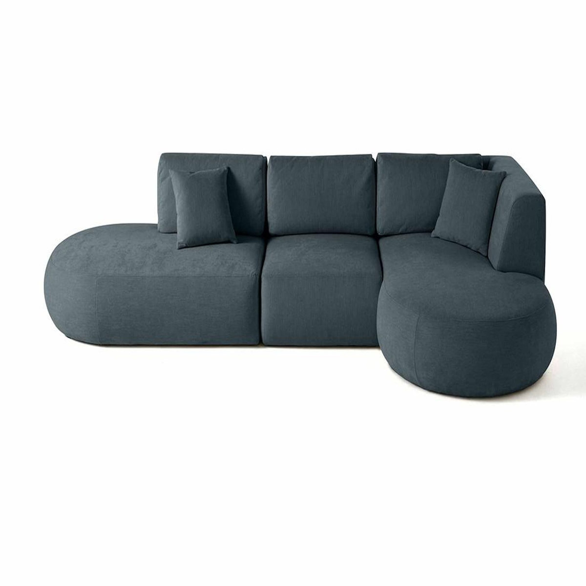 LISA DESIGN Santorini - canapé modulable d'angle droit - 5 places - en tissu texturé