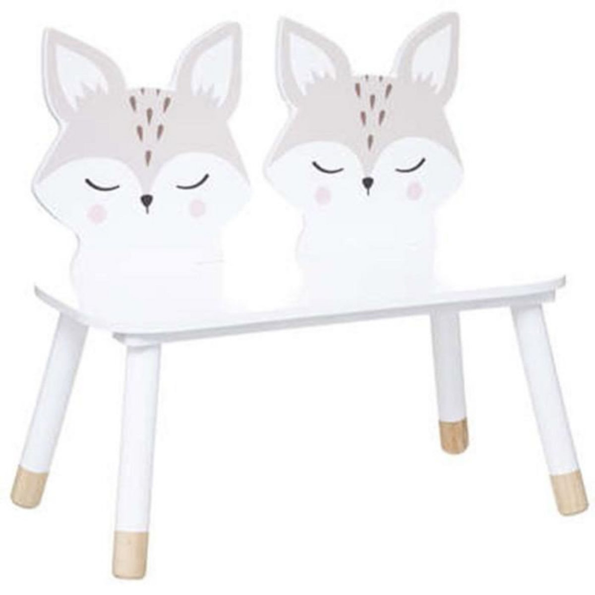 Atmosphera Kids Banc pour Enfant  Renard  56cm Blanc