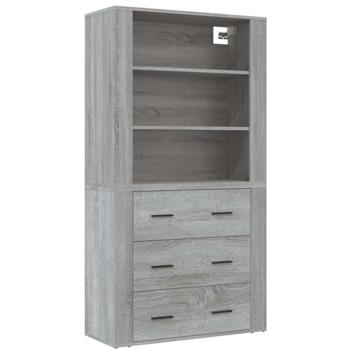 VIDAXL Buffet haut Sonoma gris Bois d'ingenierie