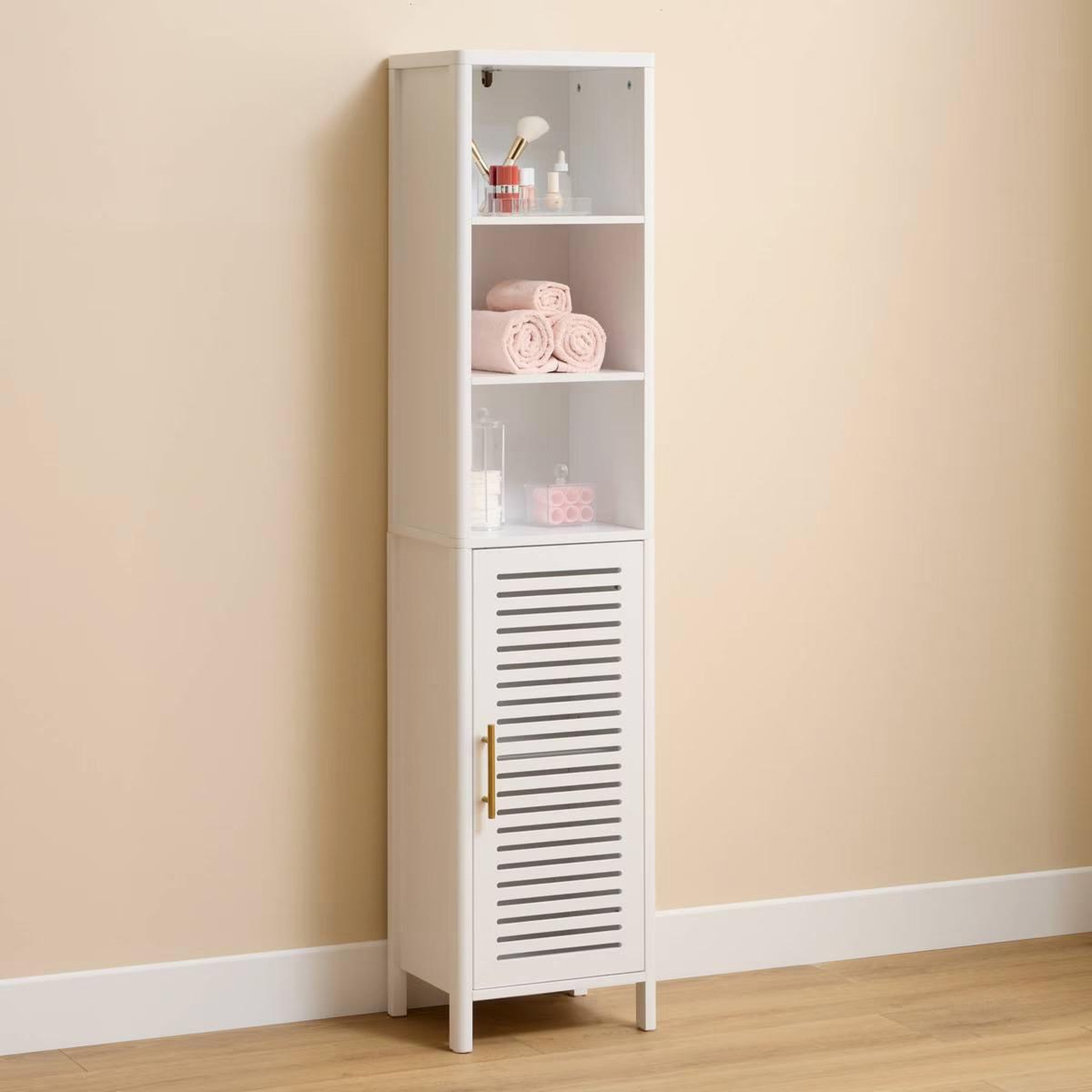 Voir la diapositive 5 : FIVE Colonne de rangement avec porte  oréa  160cm blanc