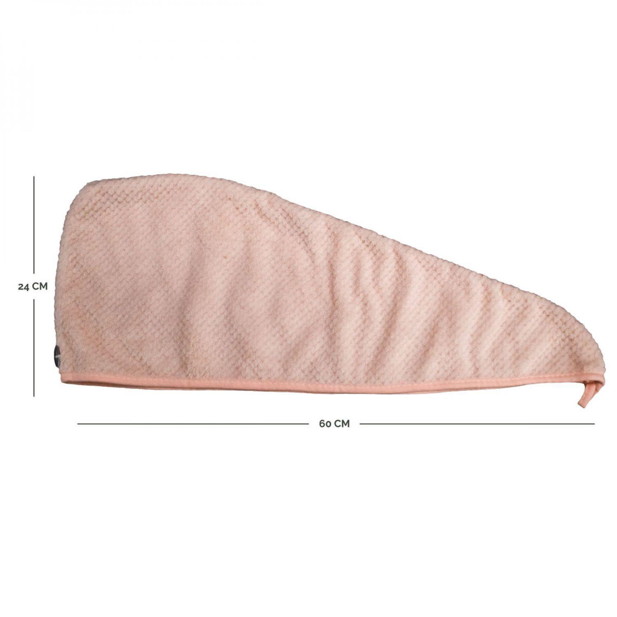 Voir la diapositive 2 : VIVEZEN Lot de 3 serviettes turban pour cheveux - Microfibre - Beige rose et marron