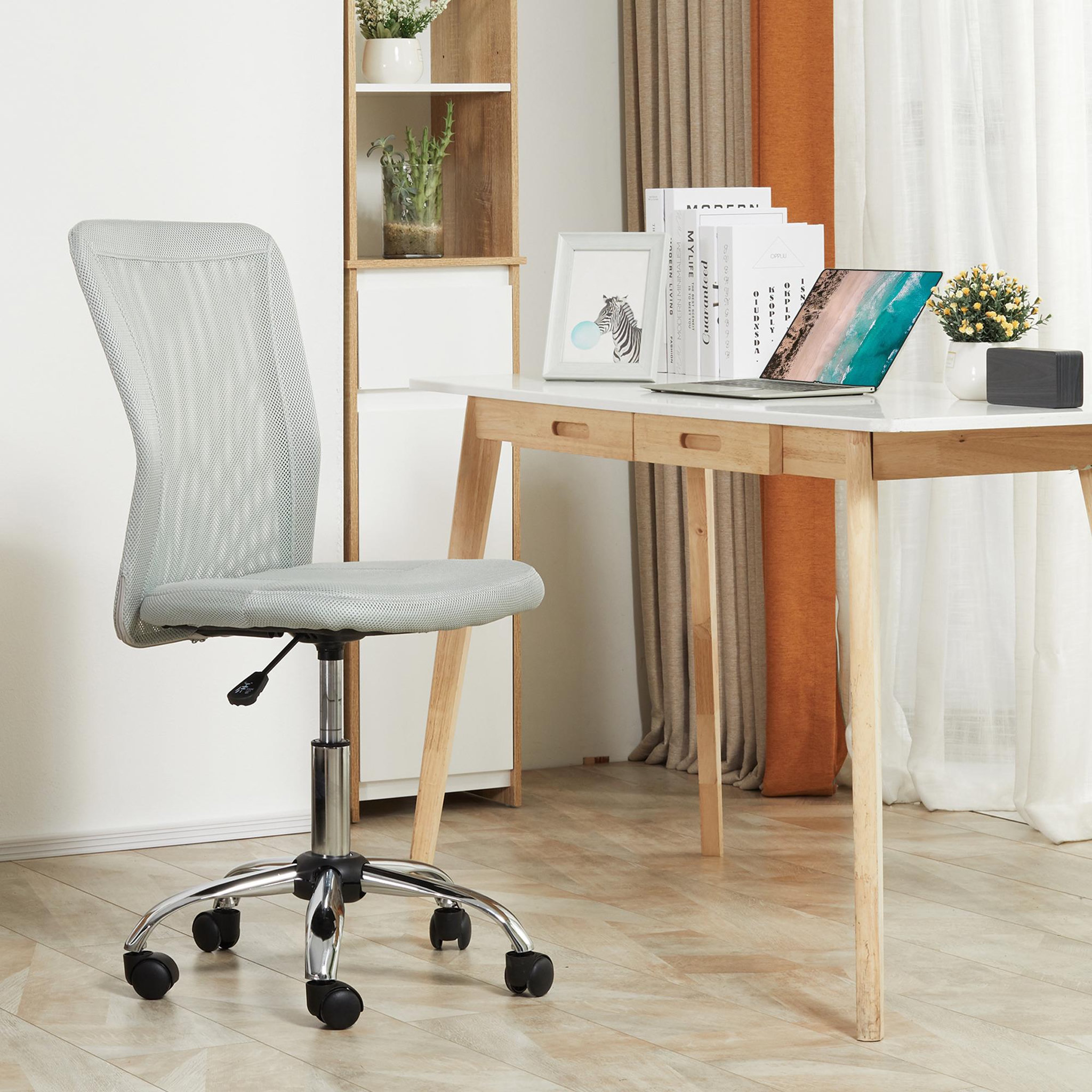 Voir la diapositive 2 : VINSETTO Vinsetto Chaise de bureau ergonomique hauteur réglable piètement chromé pivotant 360° revêtement maille gris