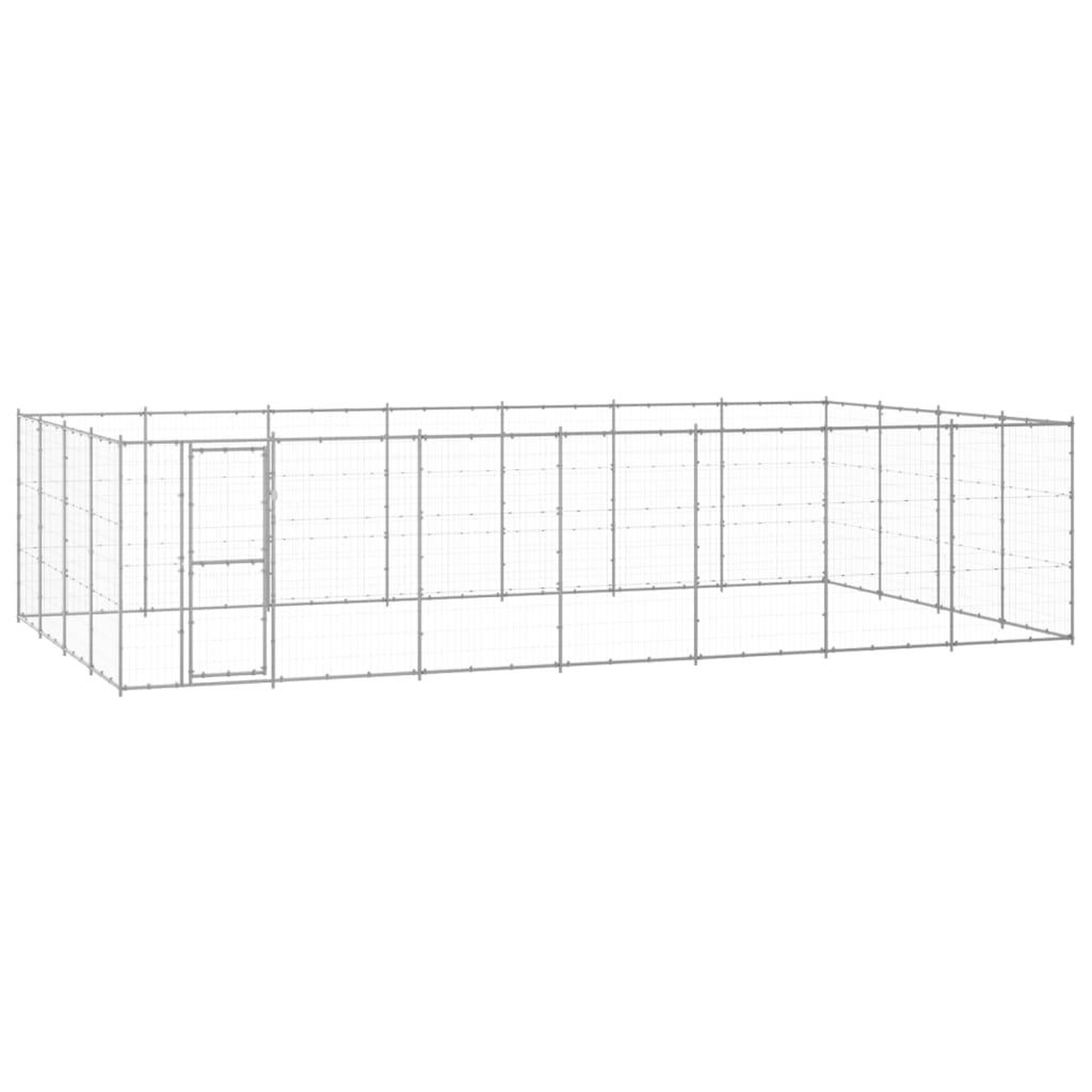VIDAXL Chenil exterieur Acier galvanise 33,88 m²