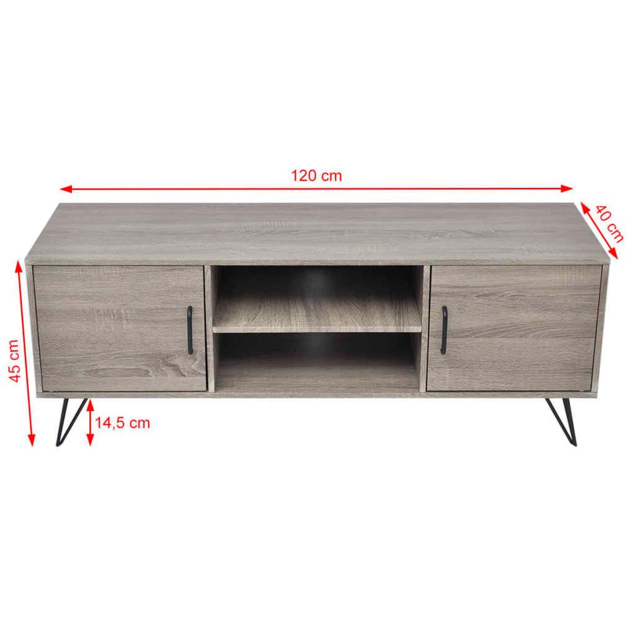 Voir la diapositive 6 : VIDAXL Meuble tv 120x40x45 cm gris