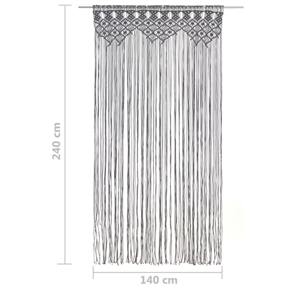 VIDAXL Rideau en macrame Anthracite 140x240 cm Coton