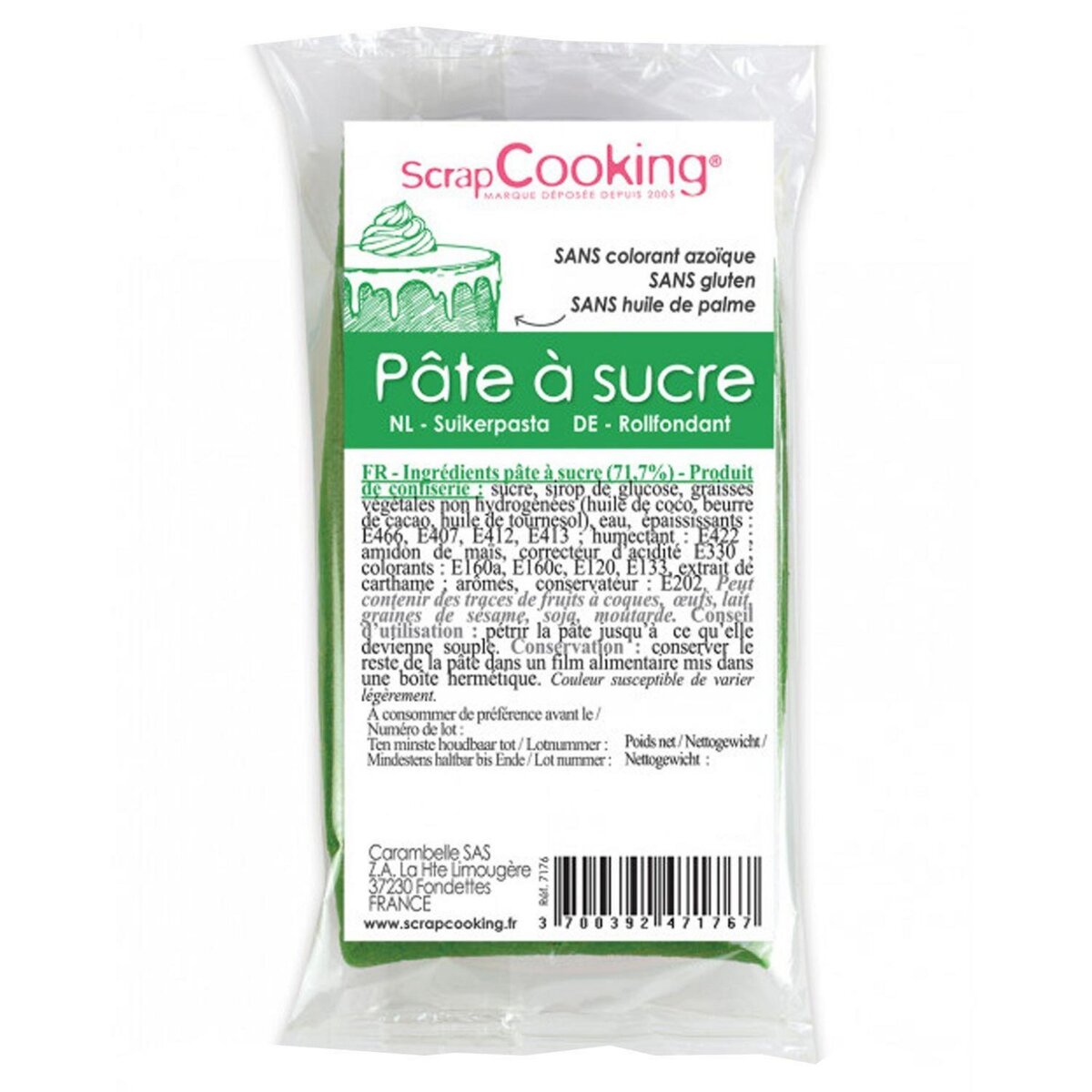 Pâte à sucre Vert Foncé 100 g ScrapCooking