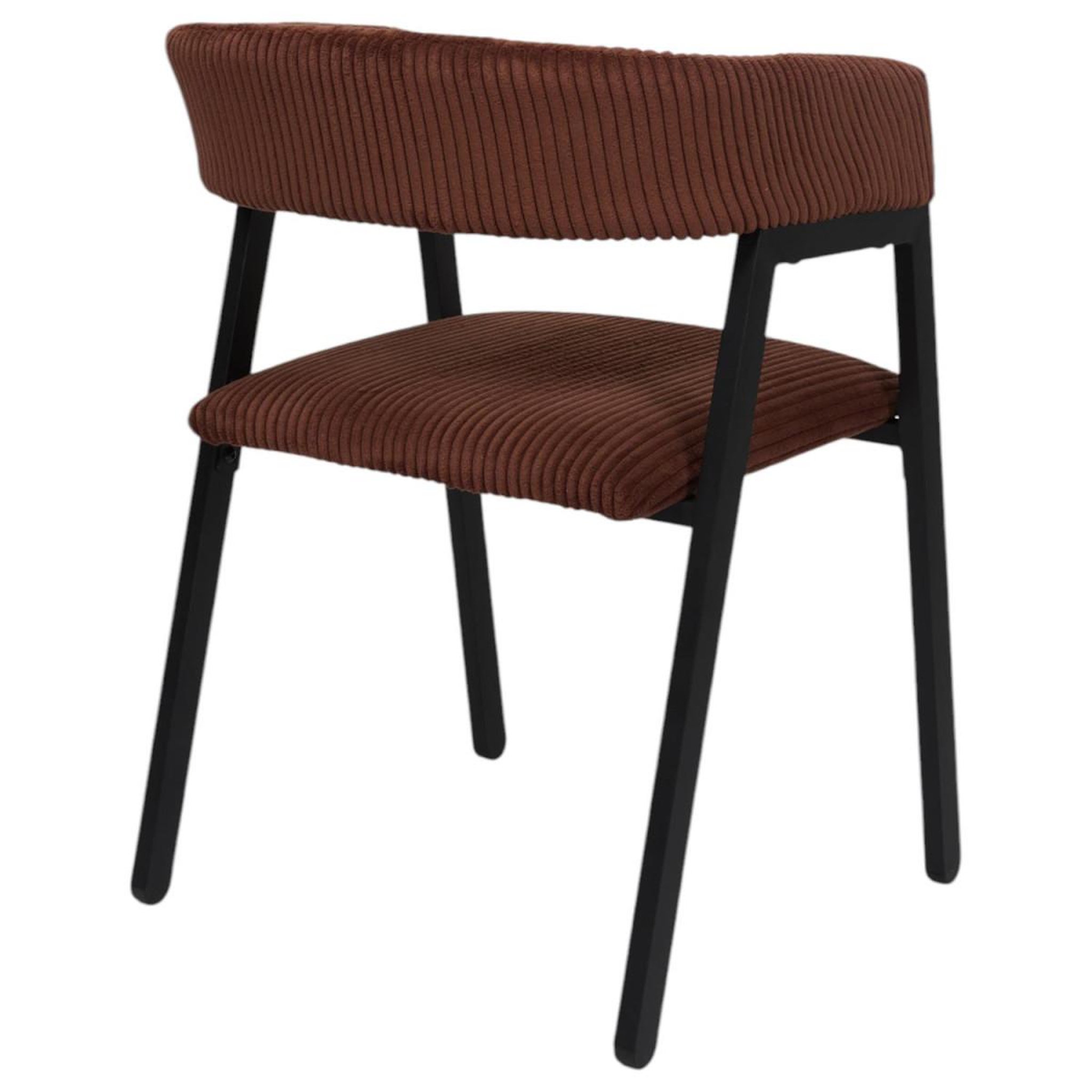 Voir la diapositive 5 : The Home Deco Factory Lot de 2 chaises design côtelé  scott  71cm terracotta