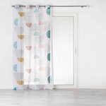 Paris Prix Rideau Voilage à Œillets  Pop Art  140x240cm Bleu