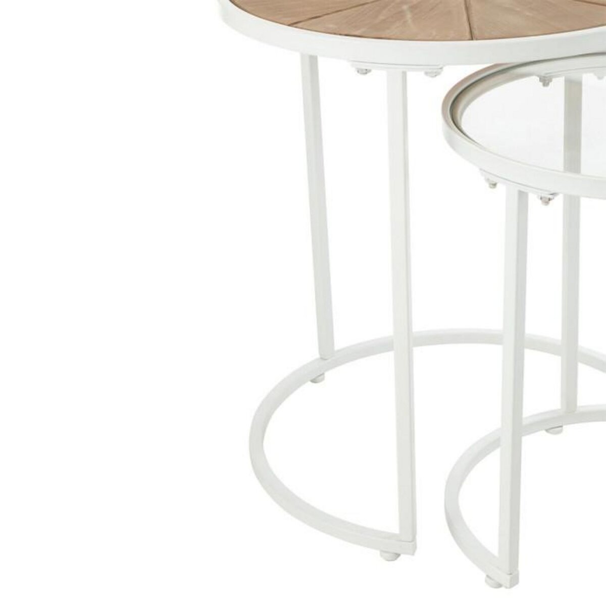 Paris Prix Lot de 2 Tables d'Appoint Gigognes  Lounge  50cm Blanc