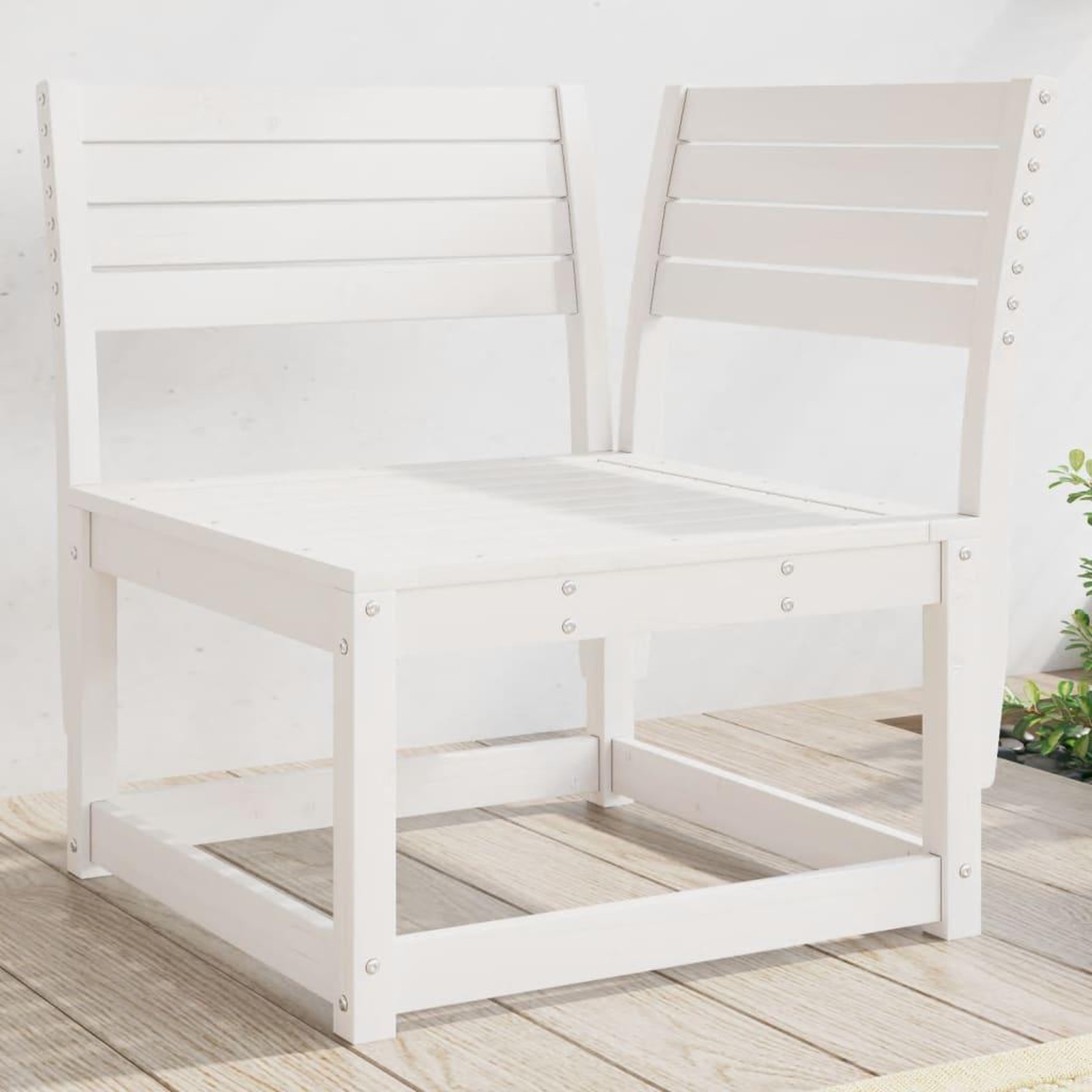 VIDAXL Canape d'angle de jardin blanc 73x73x78cm bois pin massif
